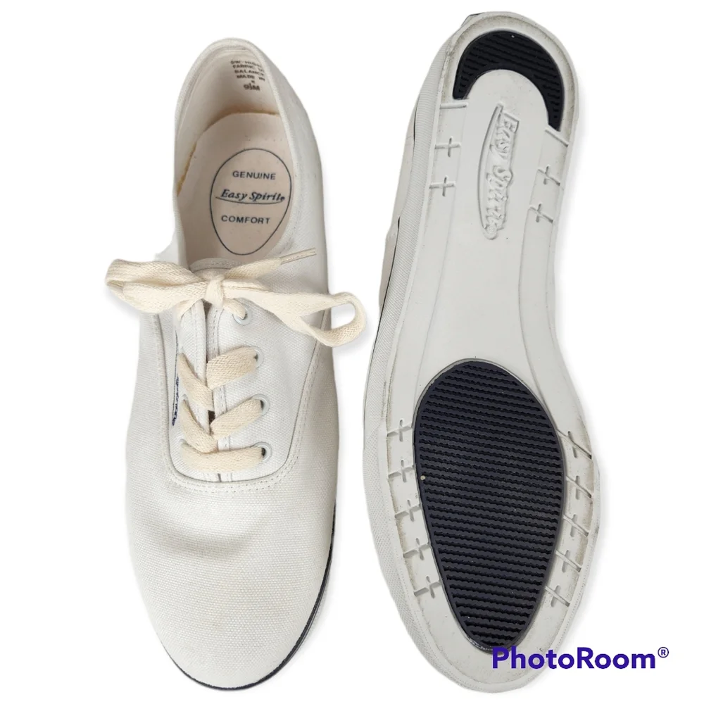 Easy Spirit Nautical White Canvas Sneakers size 9.5